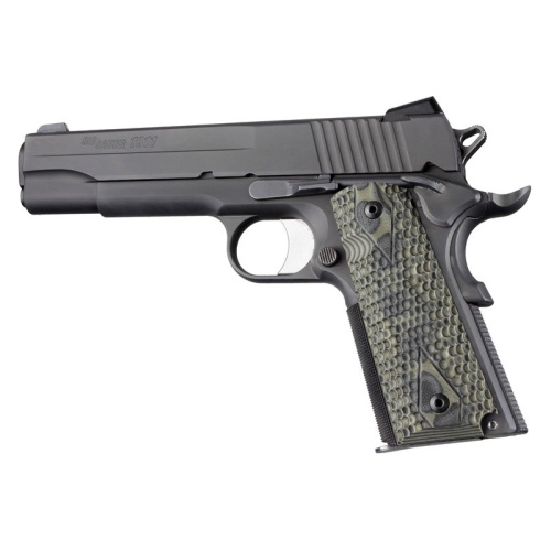 (image for) Hogue 1911 Government Piranha G-Mascus G10 Grip - Green Grip 45138